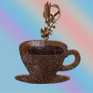 🦄 HOST PICK 🦄 Bling Rhinestone Puffy Coffee Cup Bag Charm/Keychain!